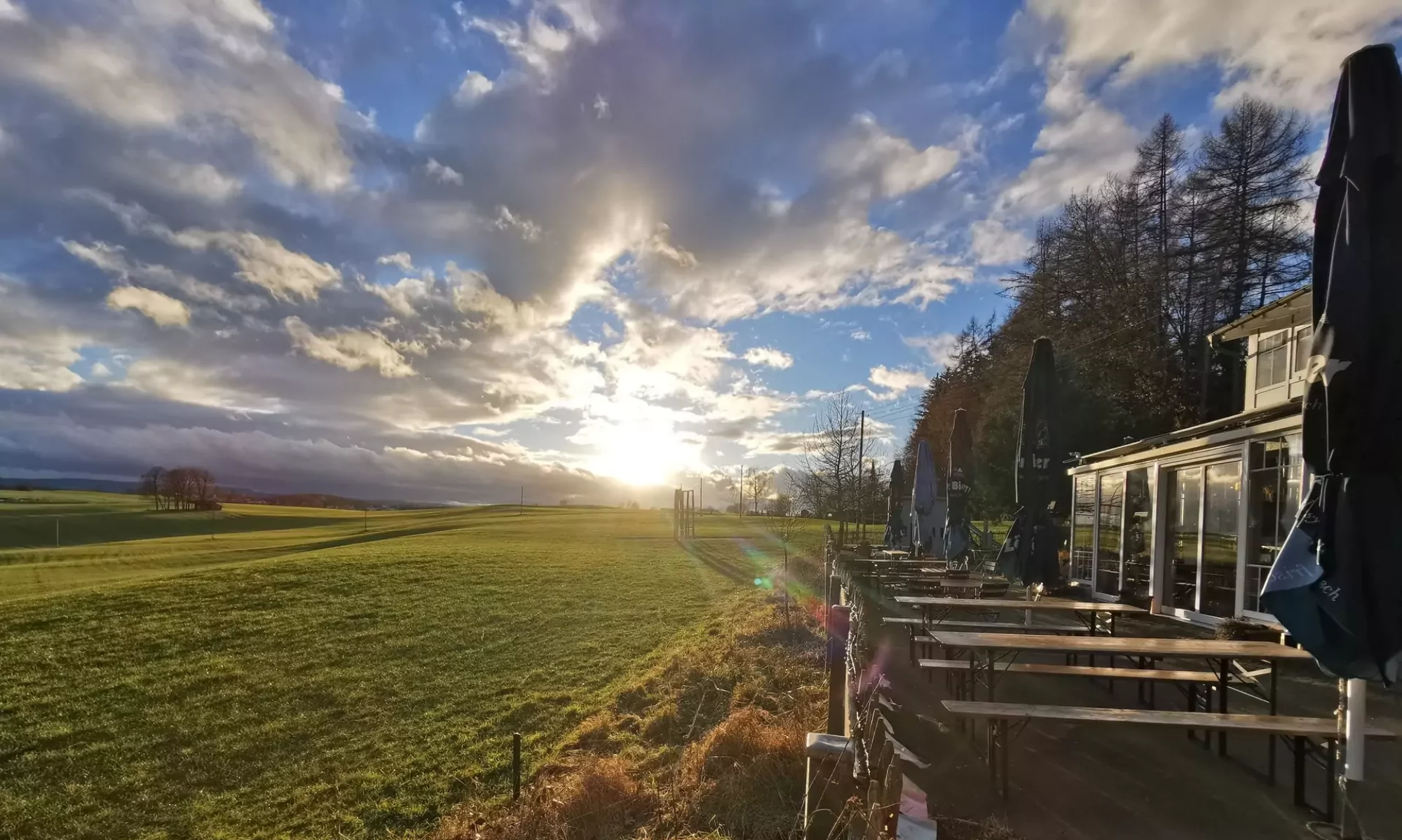 Waldcafe Sonnenuntergang