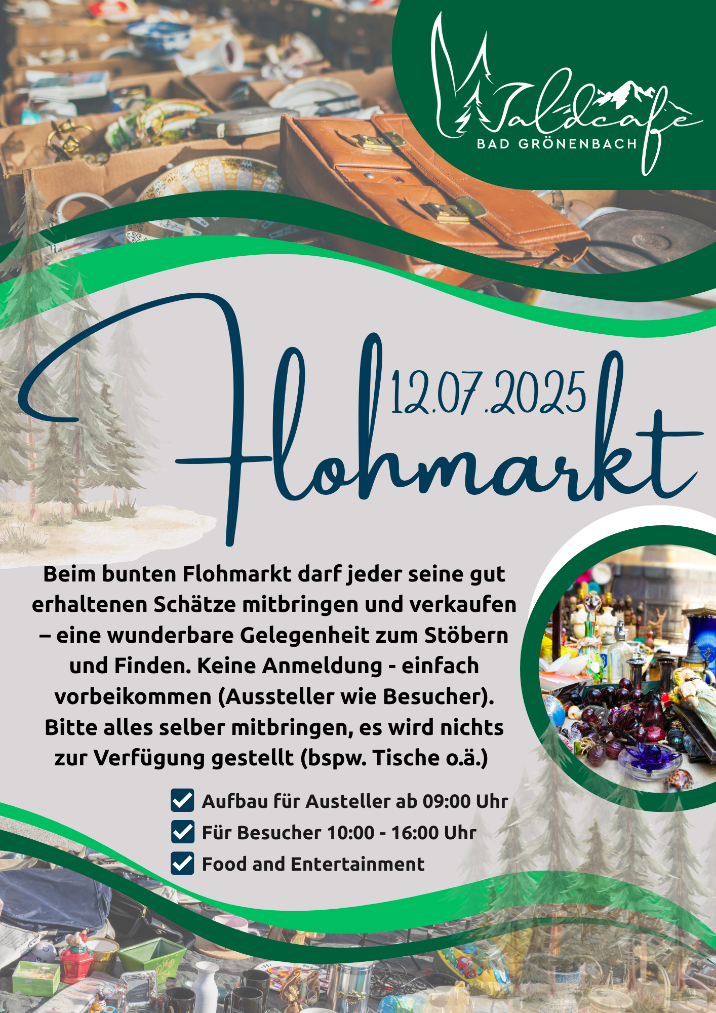 Flohmarkt am 12.07.2025 im Waldcafe